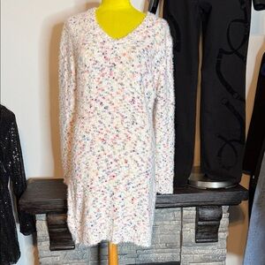 Colorful Speckled Knit Sweater Dress
